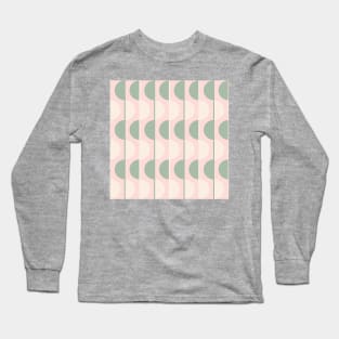 Blush and Sage Retro Half-Circles Long Sleeve T-Shirt